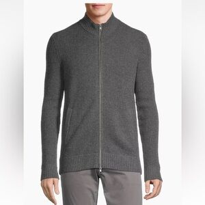 Faherty Brand Reserve Ribbed‎ Wool & Cashmere-Blend Cardigan Men's Medium Grey